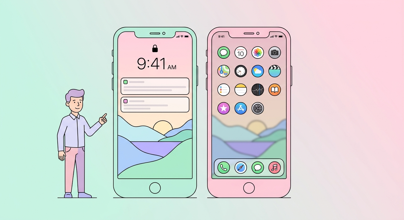 スマホのロック画面とホーム画面の壁紙 — ペアリングのコツ