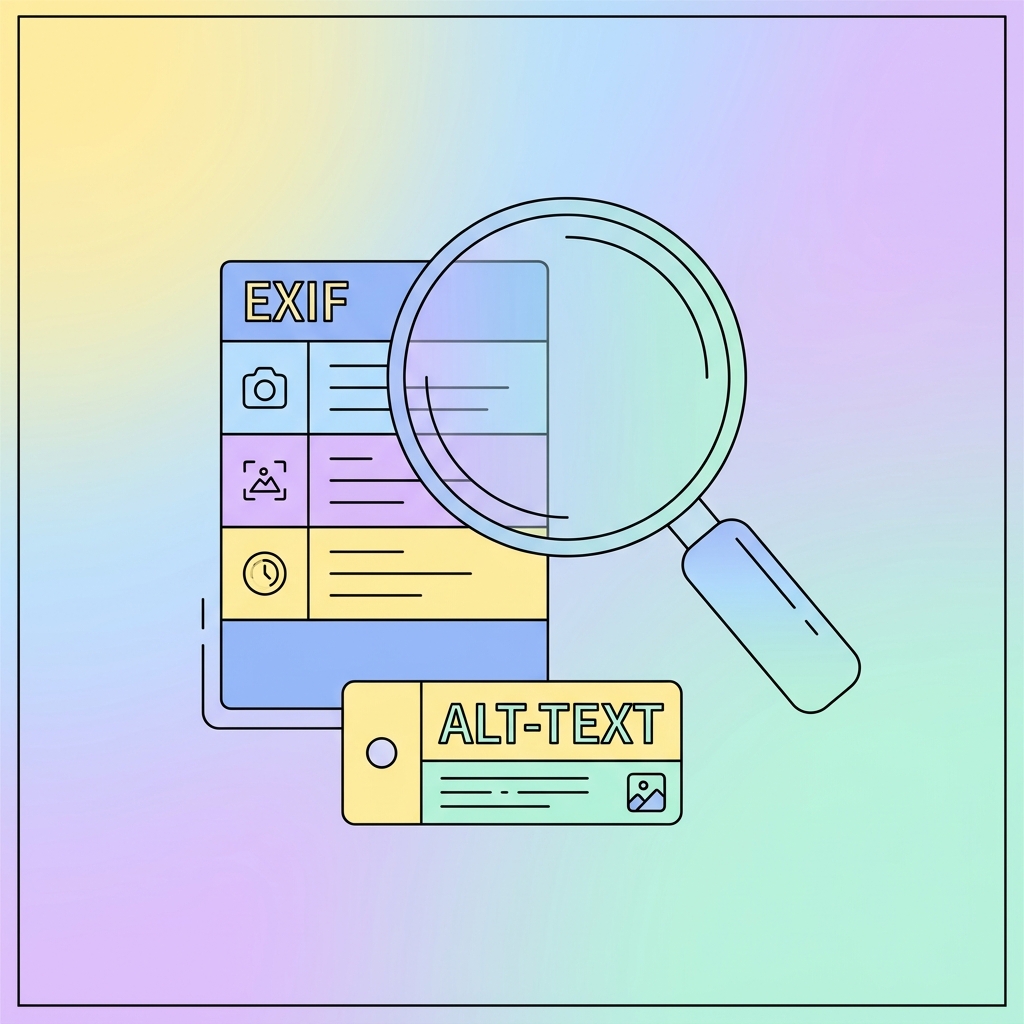 メタデータとアクセシビリティ ツールのイラスト